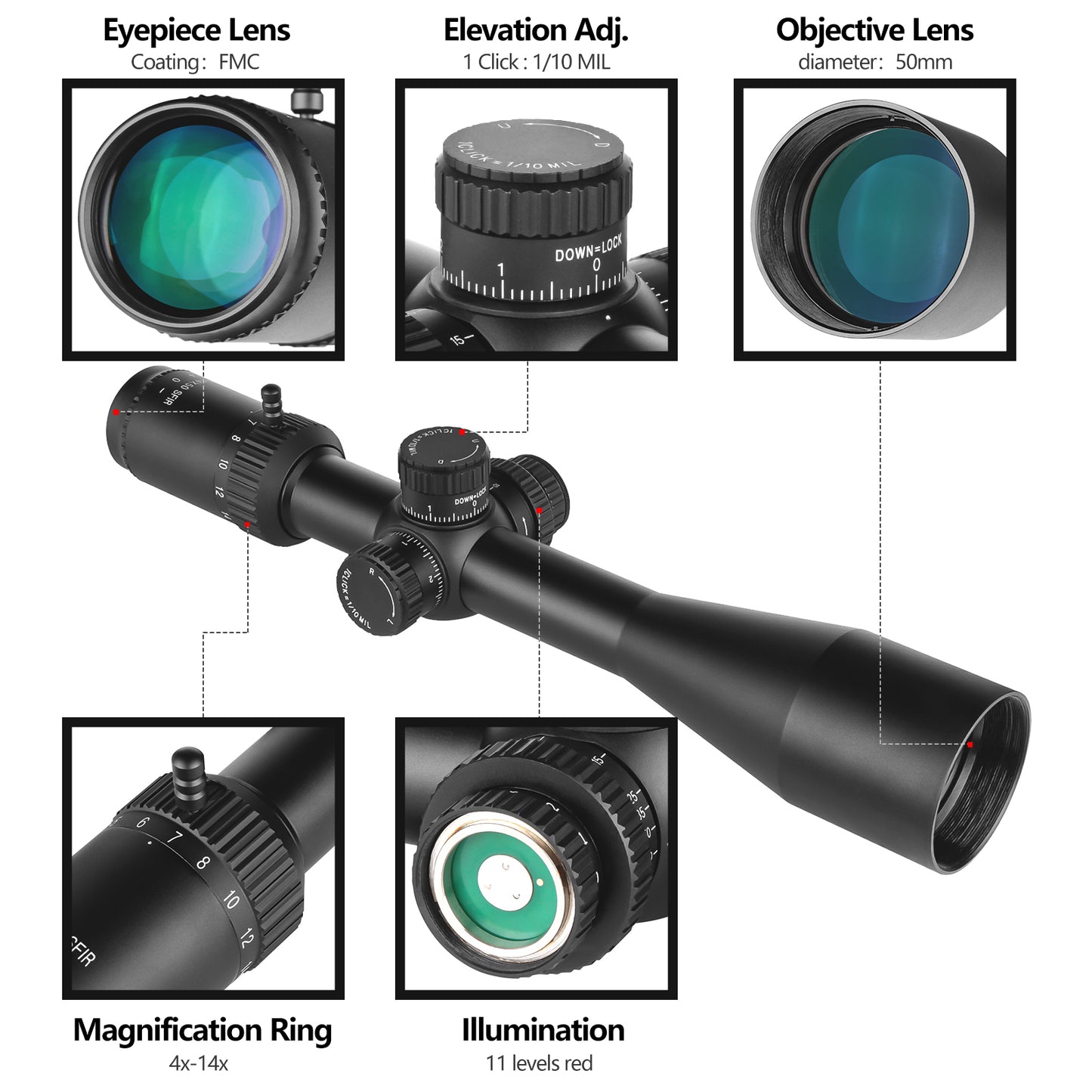 Spina Optics 4–14x50 SCOL-028