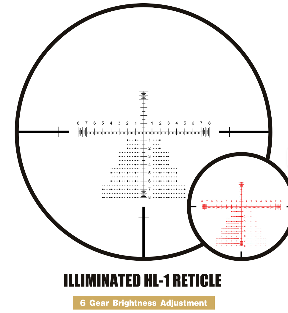 Spina Optics Kikarsikte 5-20x50 FFP + Siktesringar